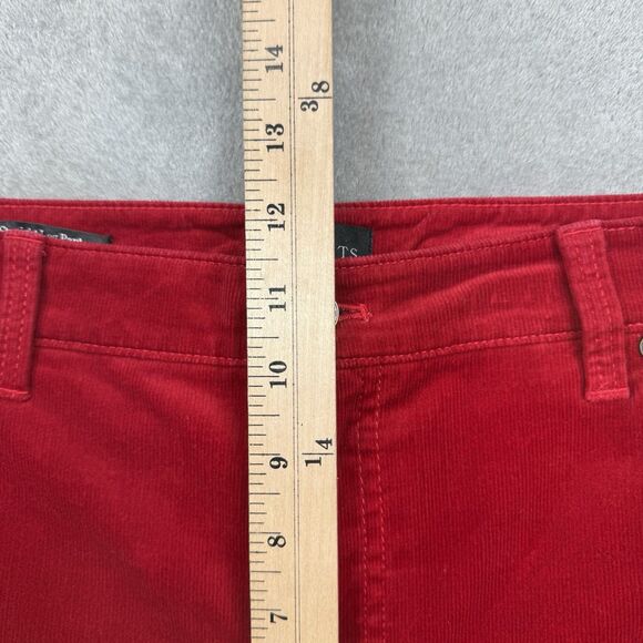 Talbots Pants Corduroy Women's Size 14 Red High-Waist Straight Leg Holiday Work - Picture 8 of 11